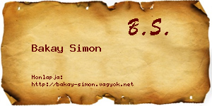 Bakay Simon névjegykártya